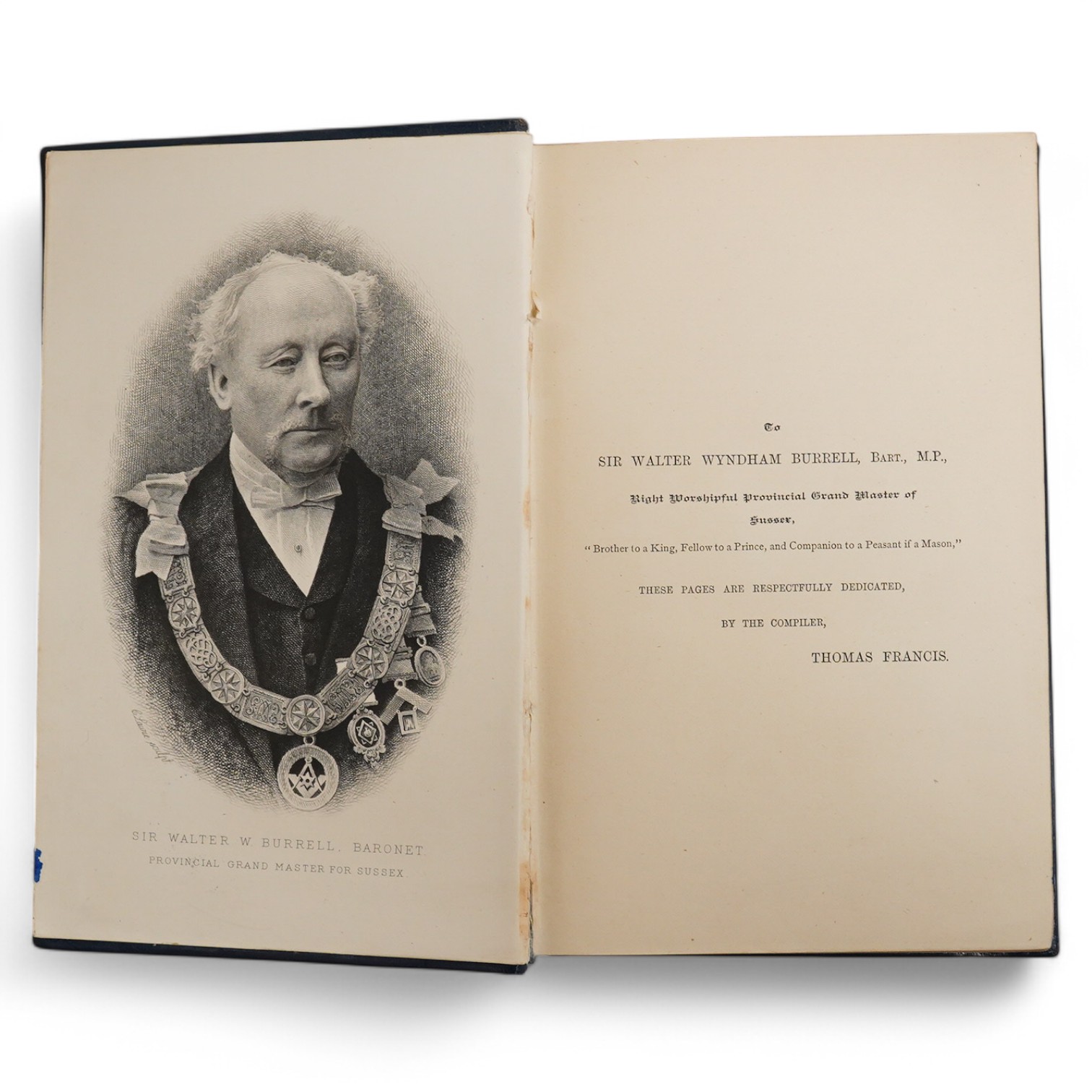 Francis, Thomas - The History of Freemasonry in Sussex, Publ. by Henry Lewis Portsmouth, 1883, first edition, gilt full calf.